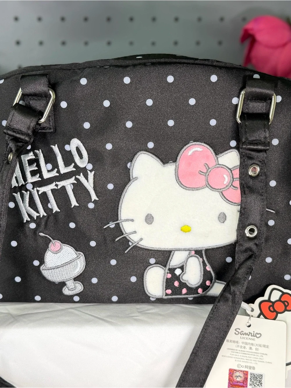 Hello Kitty Black Polka Dot Shoulder Bag with out charm